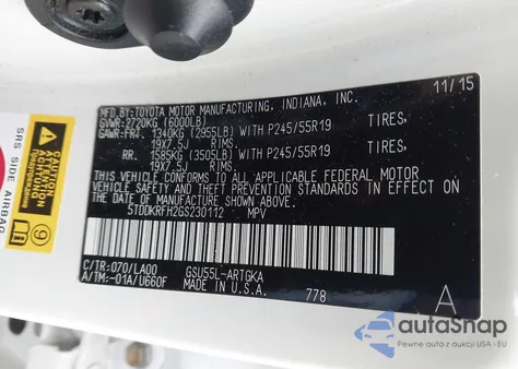 2016 Toyota Highlander Limited V6 from USA, damaged, VIN 5TDDKRFH2GS230112